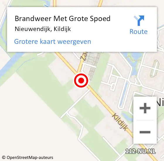 Locatie op kaart van de 112 melding: Brandweer Met Grote Spoed Naar Nieuwendijk, Kildijk op 4 april 2023 10:46