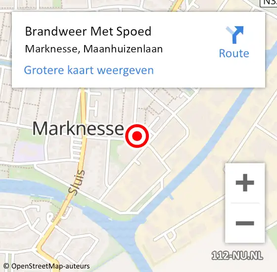 Locatie op kaart van de 112 melding: Brandweer Met Spoed Naar Marknesse, Maanhuizenlaan op 4 april 2023 11:09