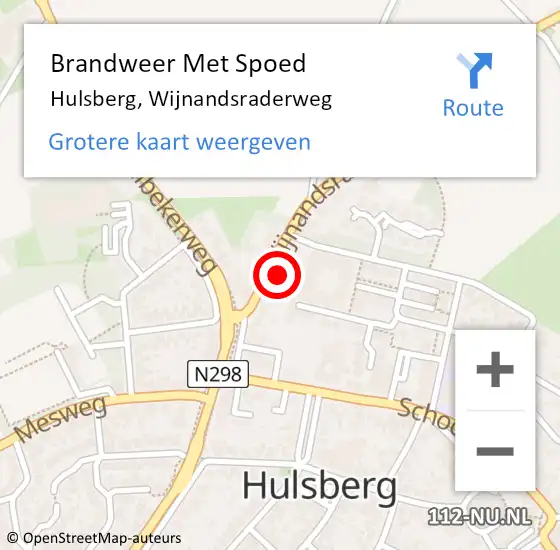 Locatie op kaart van de 112 melding: Brandweer Met Spoed Naar Hulsberg, Wijnandsraderweg op 4 april 2023 11:09