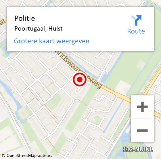 Locatie op kaart van de 112 melding: Politie Poortugaal, Hulst op 4 april 2023 11:37