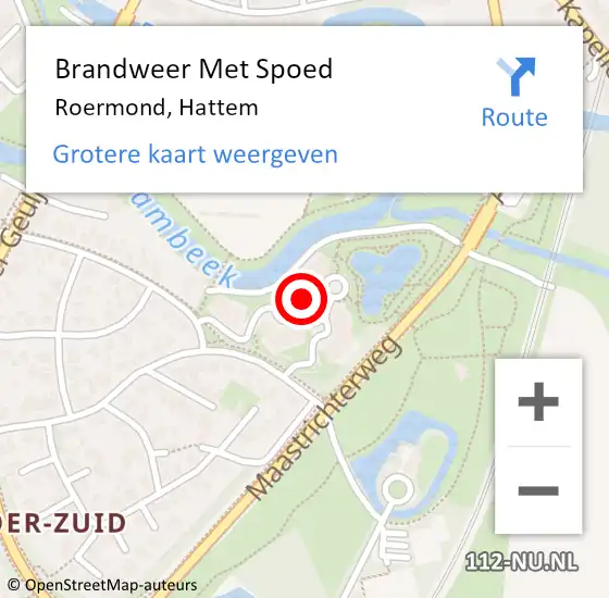 Locatie op kaart van de 112 melding: Brandweer Met Spoed Naar Roermond, Hattem op 4 april 2023 11:39