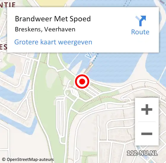 Locatie op kaart van de 112 melding: Brandweer Met Spoed Naar Breskens, Veerhaven op 4 april 2023 11:49