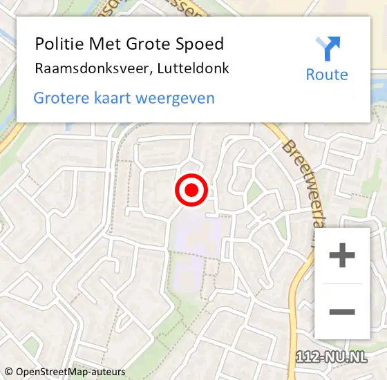 Locatie op kaart van de 112 melding: Politie Met Grote Spoed Naar Raamsdonksveer, Lutteldonk op 4 april 2023 11:54