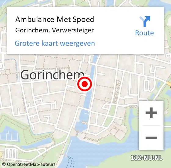 Locatie op kaart van de 112 melding: Ambulance Met Spoed Naar Gorinchem, Verwersteiger op 4 april 2023 11:59