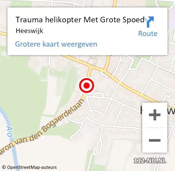 Locatie op kaart van de 112 melding: Trauma helikopter Met Grote Spoed Naar Heeswijk op 4 april 2023 12:20