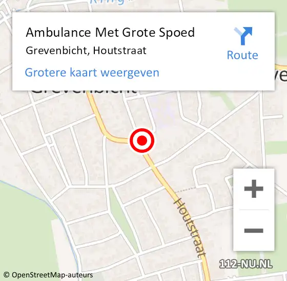 Locatie op kaart van de 112 melding: Ambulance Met Grote Spoed Naar Grevenbicht, Houtstraat op 21 augustus 2014 09:12