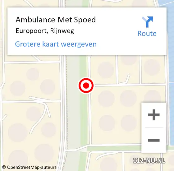 Locatie op kaart van de 112 melding: Ambulance Met Spoed Naar Europoort, Rijnweg op 4 april 2023 13:04