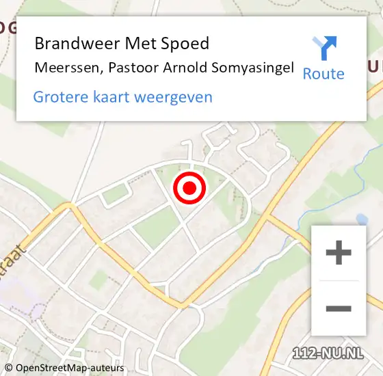 Locatie op kaart van de 112 melding: Brandweer Met Spoed Naar Meerssen, Pastoor Arnold Somyasingel op 4 april 2023 13:07