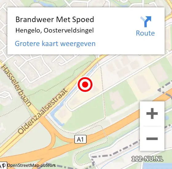 Locatie op kaart van de 112 melding: Brandweer Met Spoed Naar Hengelo, Oosterveldsingel op 4 april 2023 13:10