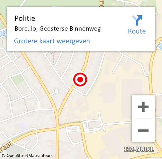 Locatie op kaart van de 112 melding: Politie Borculo, Geesterse Binnenweg op 4 april 2023 13:55