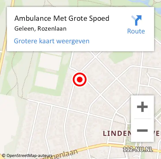 Locatie op kaart van de 112 melding: Ambulance Met Grote Spoed Naar Geleen, Rozenlaan op 21 augustus 2014 09:21