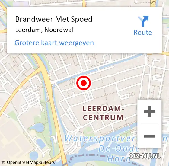 Locatie op kaart van de 112 melding: Brandweer Met Spoed Naar Leerdam, Noordwal op 4 april 2023 14:46