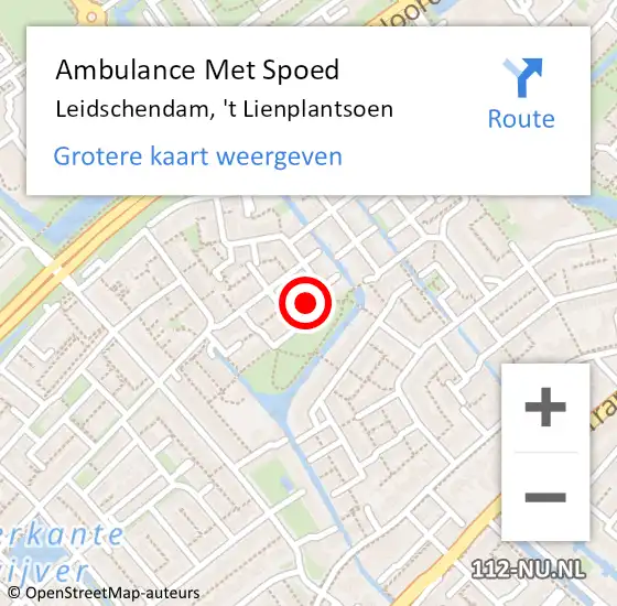 Locatie op kaart van de 112 melding: Ambulance Met Spoed Naar Leidschendam, 't Lienplantsoen op 4 april 2023 14:52