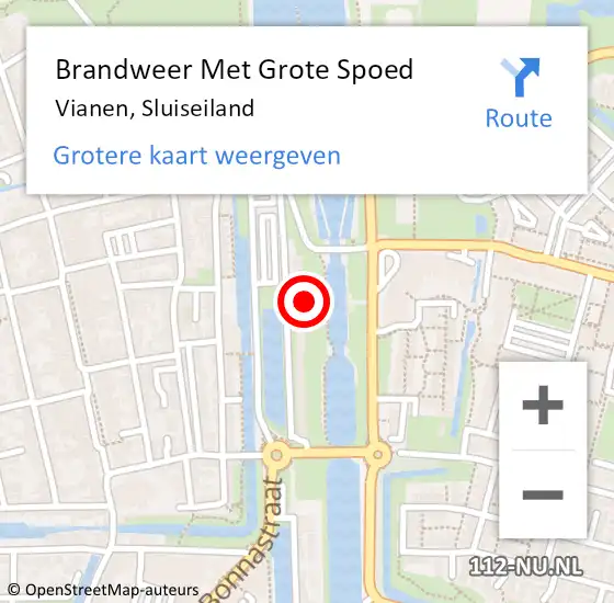 Locatie op kaart van de 112 melding: Brandweer Met Grote Spoed Naar Vianen, Sluiseiland op 4 april 2023 16:04