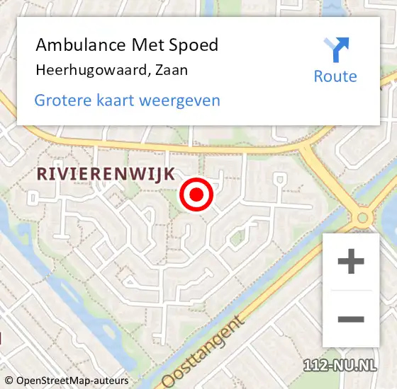 Locatie op kaart van de 112 melding: Ambulance Met Spoed Naar Heerhugowaard, Zaan op 4 april 2023 16:19