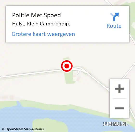 Locatie op kaart van de 112 melding: Politie Met Spoed Naar Hulst, Klein Cambrondijk op 4 april 2023 16:27