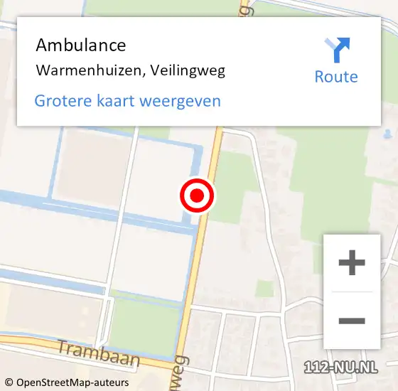 Locatie op kaart van de 112 melding: Ambulance Warmenhuizen, Veilingweg op 4 april 2023 16:30