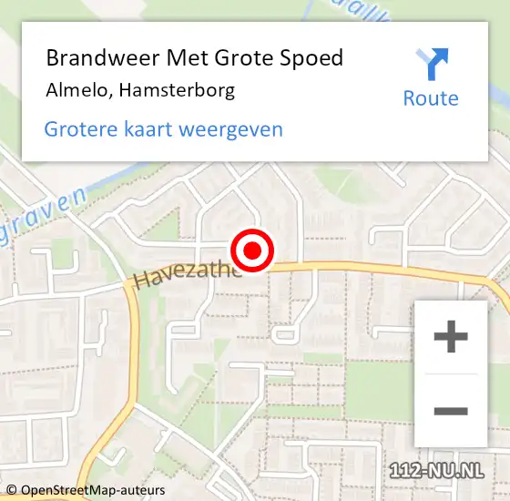 Locatie op kaart van de 112 melding: Brandweer Met Grote Spoed Naar Almelo, Hamsterborg op 4 april 2023 17:17