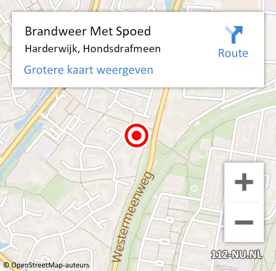 Locatie op kaart van de 112 melding: Brandweer Met Spoed Naar Harderwijk, Hondsdrafmeen op 4 april 2023 17:36