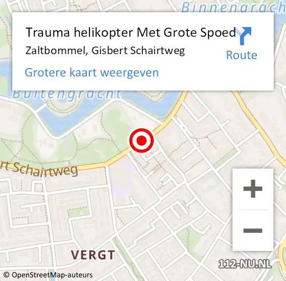 Locatie op kaart van de 112 melding: Trauma helikopter Met Grote Spoed Naar Zaltbommel, Gisbert Schairtweg op 4 april 2023 18:33