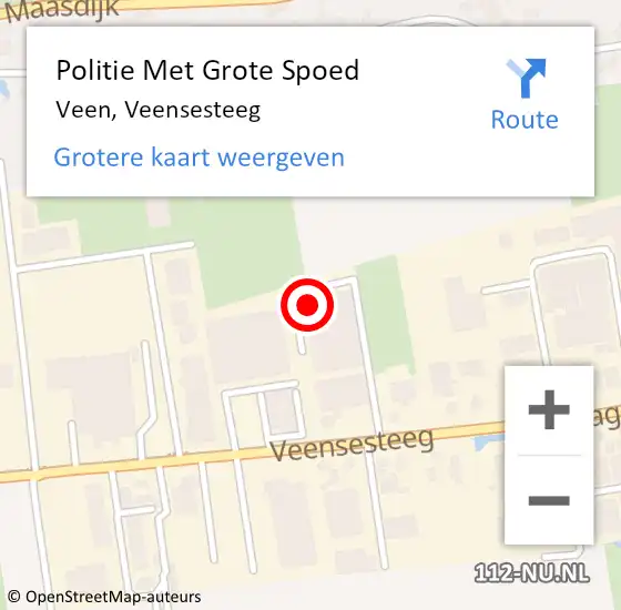 Locatie op kaart van de 112 melding: Politie Met Grote Spoed Naar Veen, Veensesteeg op 4 april 2023 18:55