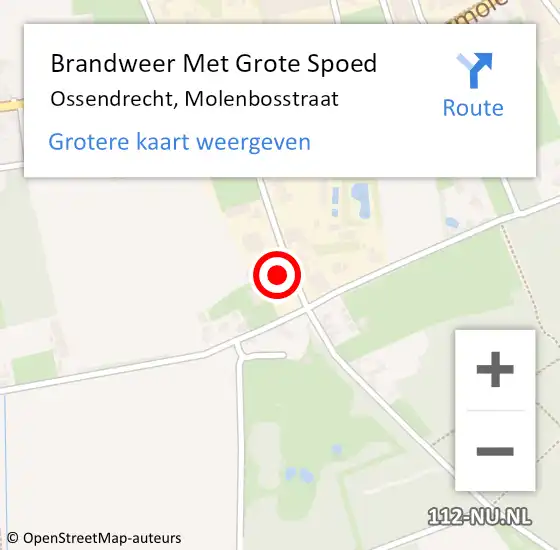 Locatie op kaart van de 112 melding: Brandweer Met Grote Spoed Naar Ossendrecht, Molenbosstraat op 4 april 2023 19:29