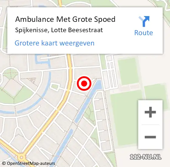 Locatie op kaart van de 112 melding: Ambulance Met Grote Spoed Naar Spijkenisse, Lotte Beesestraat op 4 april 2023 19:51