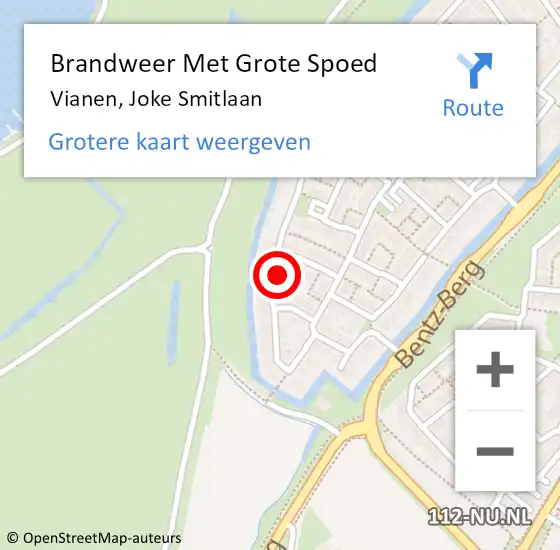 Locatie op kaart van de 112 melding: Brandweer Met Grote Spoed Naar Vianen, Joke Smitlaan op 4 april 2023 20:10