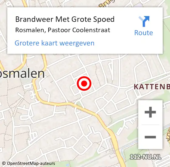 Locatie op kaart van de 112 melding: Brandweer Met Grote Spoed Naar Rosmalen, Pastoor Coolenstraat op 4 april 2023 20:15