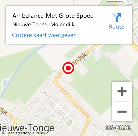 Locatie op kaart van de 112 melding: Ambulance Met Grote Spoed Naar Nieuwe-Tonge, Molendijk op 21 augustus 2014 10:06