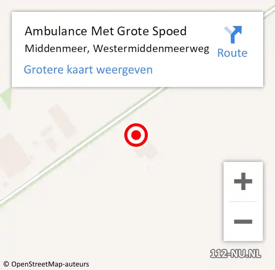 Locatie op kaart van de 112 melding: Ambulance Met Grote Spoed Naar Middenmeer, Westermiddenmeerweg op 4 april 2023 21:42