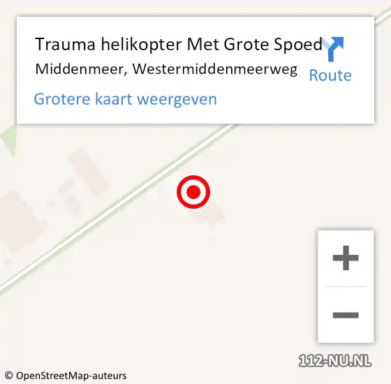 Locatie op kaart van de 112 melding: Trauma helikopter Met Grote Spoed Naar Middenmeer, Westermiddenmeerweg op 4 april 2023 21:43