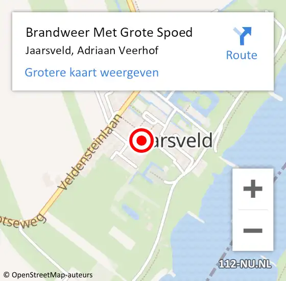 Locatie op kaart van de 112 melding: Brandweer Met Grote Spoed Naar Jaarsveld, Adriaan Veerhof op 4 april 2023 22:17