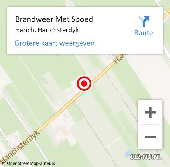Locatie op kaart van de 112 melding: Brandweer Met Spoed Naar Harich, Harichsterdyk op 5 april 2023 03:57