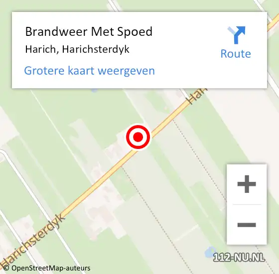 Locatie op kaart van de 112 melding: Brandweer Met Spoed Naar Harich, Harichsterdyk op 5 april 2023 04:30