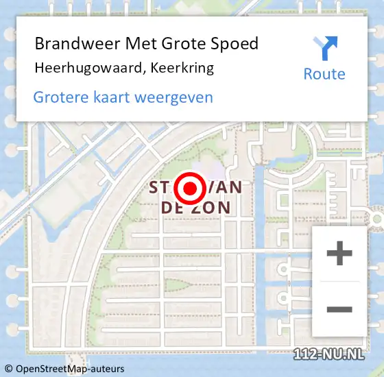 Locatie op kaart van de 112 melding: Brandweer Met Grote Spoed Naar Heerhugowaard, Keerkring op 5 april 2023 04:33