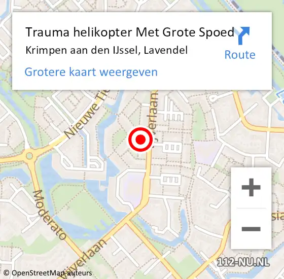 Locatie op kaart van de 112 melding: Trauma helikopter Met Grote Spoed Naar Krimpen aan den IJssel, Lavendel op 5 april 2023 06:45