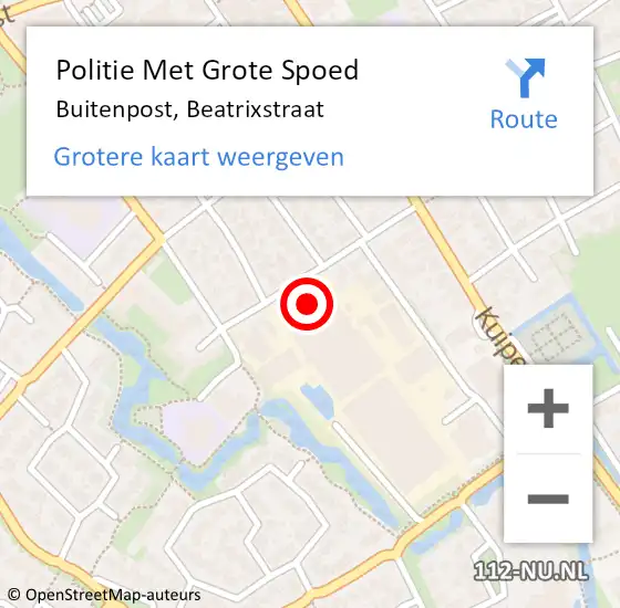 Locatie op kaart van de 112 melding: Politie Met Grote Spoed Naar Buitenpost, Beatrixstraat op 5 april 2023 09:20