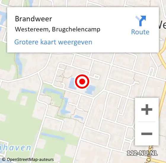 Locatie op kaart van de 112 melding: Brandweer Westereem, Brugchelencamp op 5 april 2023 10:22