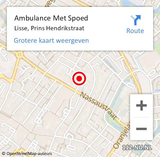 Locatie op kaart van de 112 melding: Ambulance Met Spoed Naar Lisse, Prins Hendrikstraat op 5 april 2023 10:54