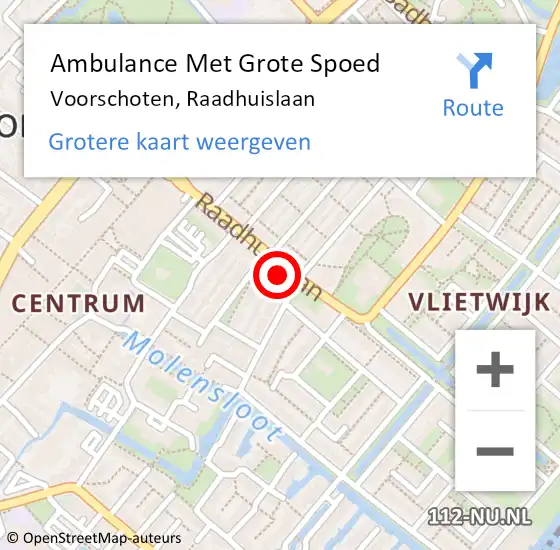 Locatie op kaart van de 112 melding: Ambulance Met Grote Spoed Naar Voorschoten, Raadhuislaan op 5 april 2023 11:19