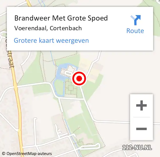 Locatie op kaart van de 112 melding: Brandweer Met Grote Spoed Naar Voerendaal, Cortenbach op 5 april 2023 12:08