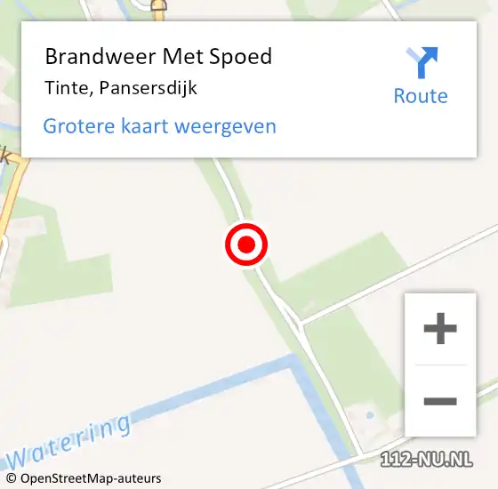 Locatie op kaart van de 112 melding: Brandweer Met Spoed Naar Tinte, Pansersdijk op 21 augustus 2014 11:00