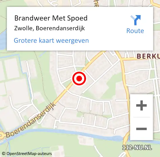 Locatie op kaart van de 112 melding: Brandweer Met Spoed Naar Zwolle, Boerendanserdijk op 5 april 2023 12:30