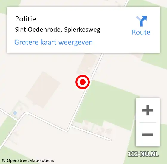 Locatie op kaart van de 112 melding: Politie Sint Oedenrode, Spierkesweg op 5 april 2023 13:03