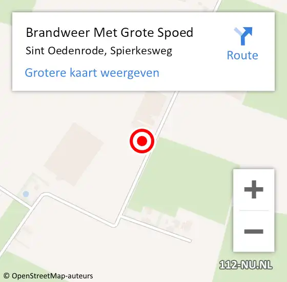 Locatie op kaart van de 112 melding: Brandweer Met Grote Spoed Naar Sint Oedenrode, Spierkesweg op 5 april 2023 13:04