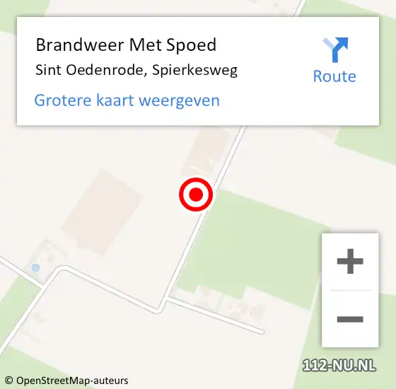 Locatie op kaart van de 112 melding: Brandweer Met Spoed Naar Sint Oedenrode, Spierkesweg op 5 april 2023 13:06