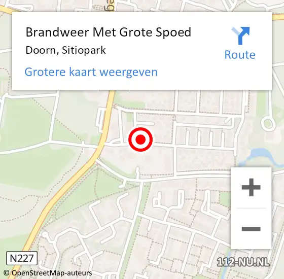 Locatie op kaart van de 112 melding: Brandweer Met Grote Spoed Naar Doorn, Sitiopark op 5 april 2023 13:16