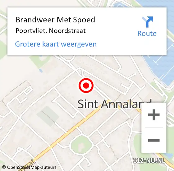 Locatie op kaart van de 112 melding: Brandweer Met Spoed Naar Poortvliet, Noordstraat op 5 april 2023 13:26