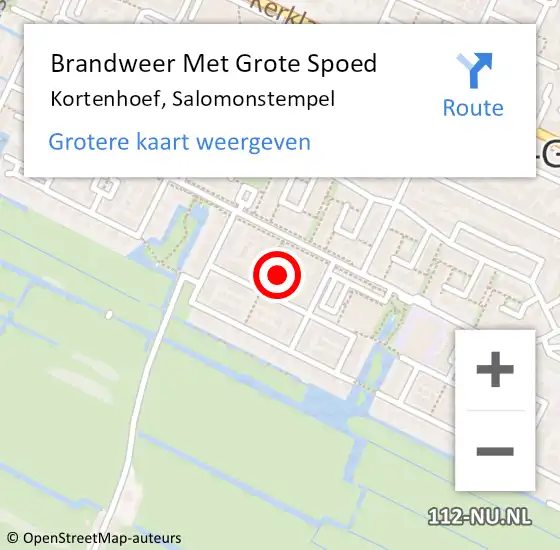 Locatie op kaart van de 112 melding: Brandweer Met Grote Spoed Naar Kortenhoef, Salomonstempel op 5 april 2023 14:06